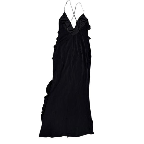 NWT Club L London Run The World Ruffle Maxi Dress In Black - Picture 4 of 9